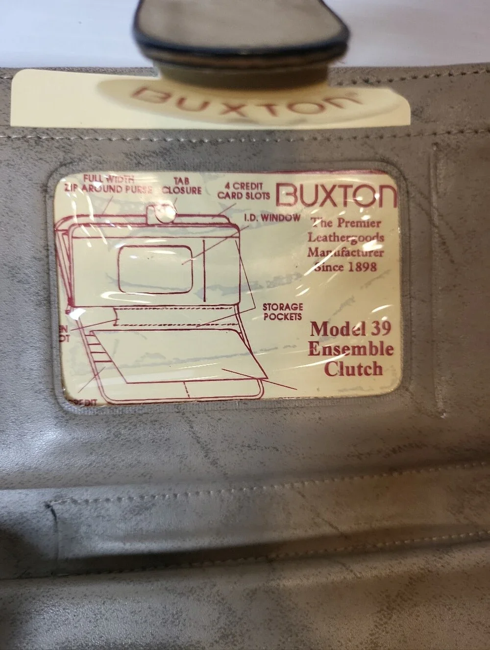 Vintage BUXTON Brown Leather Trifold Wallet Organizer Clutch KISS Clasp Coin